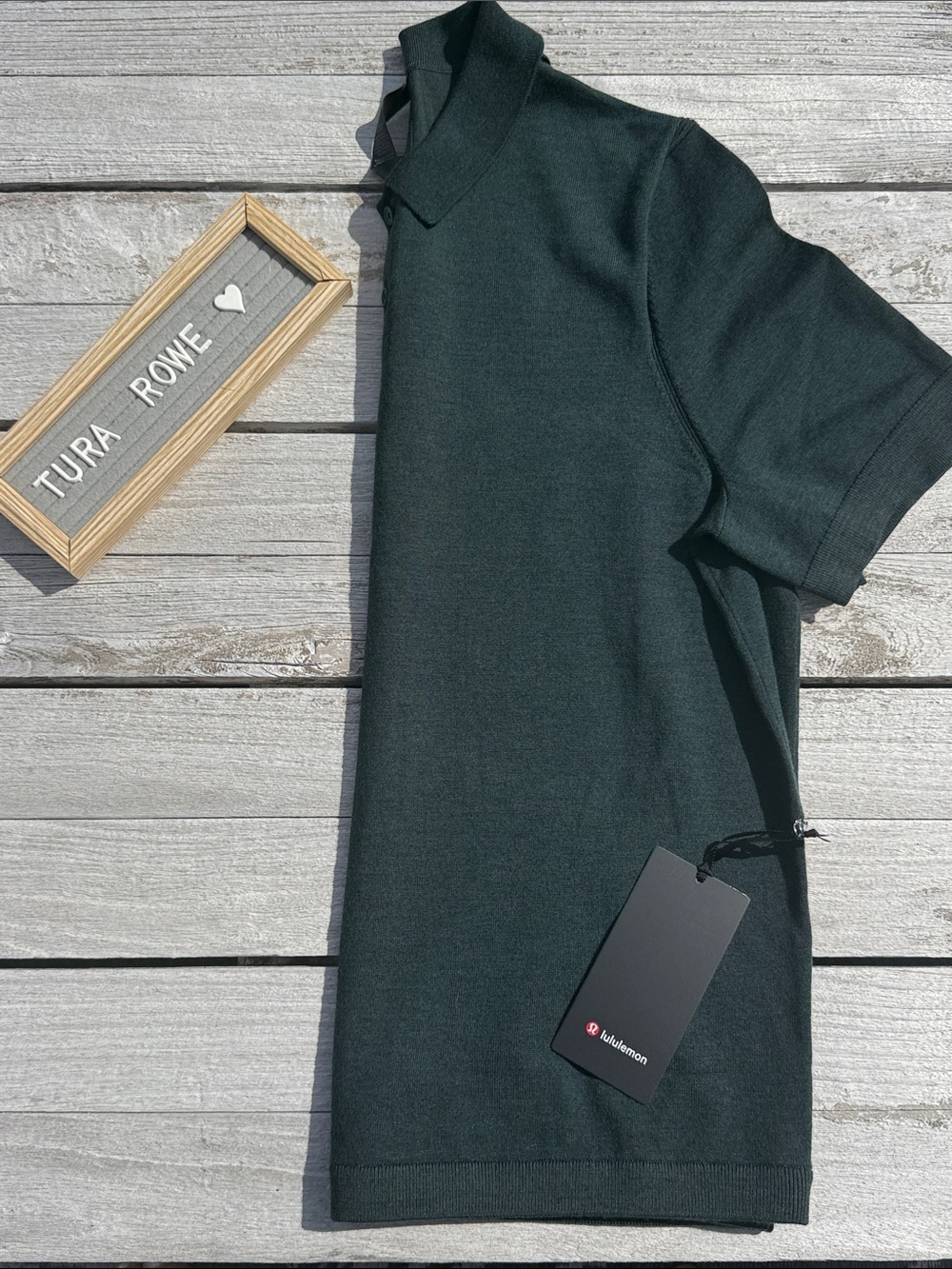 Lululemon New Venture Knit Polo Heathered Storm Teal Mens Large NWT